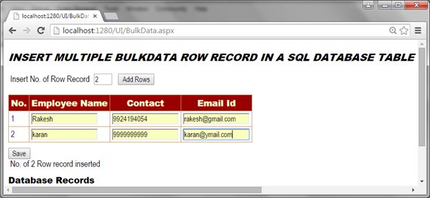 Fill Record in Added Row 